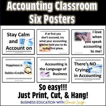 Preview of Accounting Class Six Poster Set - Classroom Décor/Bulletin Board
