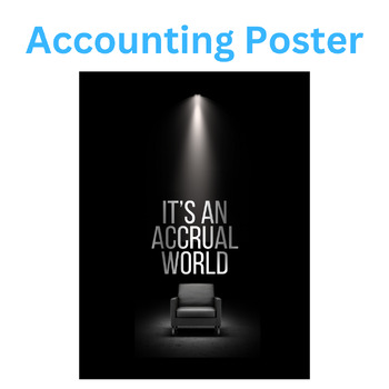 Preview of Accounting Classroom Decor | It's an Accrual World | Fun Poster