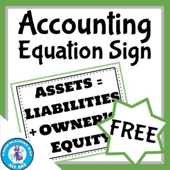Preview of Accounting Equation Sign | FREE!