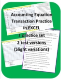 Accounting Equation Transaction Practice- Excel/Digital Le