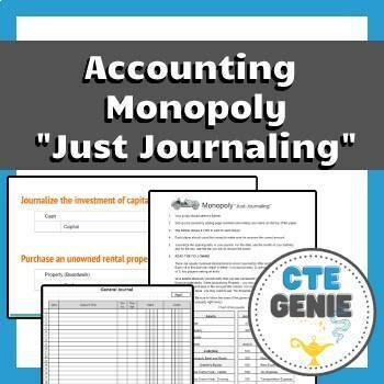 Preview of Accounting Monopoly - "Just Journaling" 