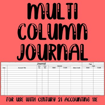 Preview of Accounting Multicolumn Journal