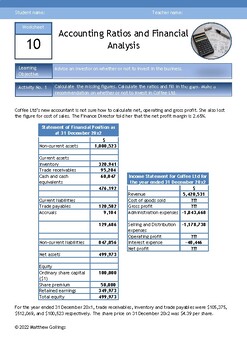 Preview of Accounting Ratios and Financial Statement Analysis Worksheet