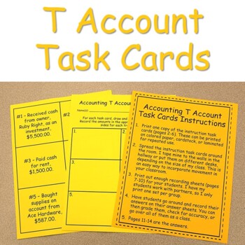 Preview of Accounting T Account Task Cards
