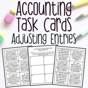 Preview of Accounting Task Cards - Adjusting Entries