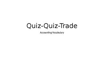 Preview of Accounting Vocabulary Quiz Quiz Trade-Editable
