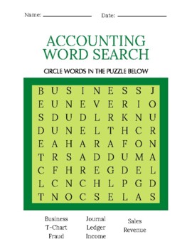 Preview of Accounting Word Search