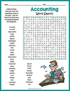 financial literacy word search activity answer key