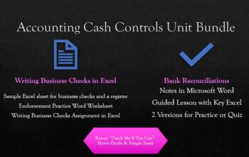 Preview of Accounting- Writing Business Checks & Bank Reconciliation Unit (Excel friendly)