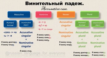 Preview of Russian Accusative Case Endings