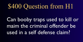 Preview of Accused Defenses for Criminal Trials in Jeopardy Law Game -