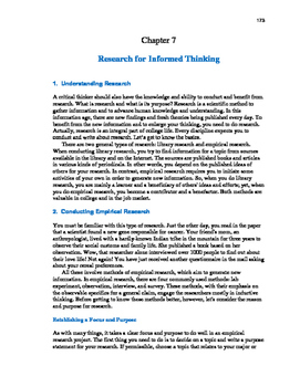 Preview of Ace Critical Thinking: Researching for Informed Thinking