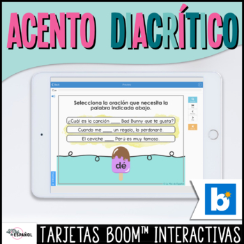 Preview of Acento diacrítico - La tilde diacrítica en español - Spanish Accents Boom™ Cards