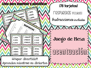 Preview of AcentúaMe!Juego de mesa Acentuación en Español_Spanish_Spelling_Super Fun_Game