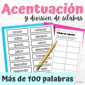 Preview of Acentuación, sílaba tónica y división de sílabas - Tarjetas de palabras Spanish