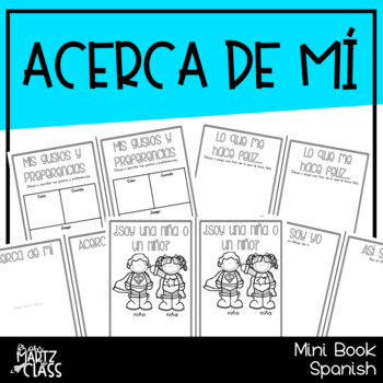 Preview of Acerca de mí (Mini libro) ONLY SPANISH