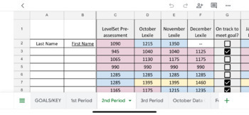 Preview of Achieve 3000 Lexile Growth Data Tracker