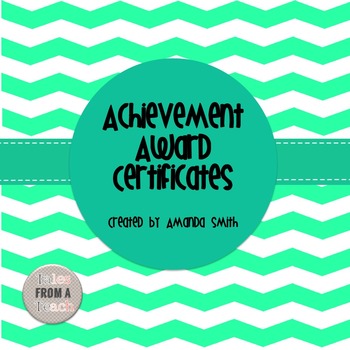 Preview of Achievement Award Certificates: Ready to Use Chevron Printables
