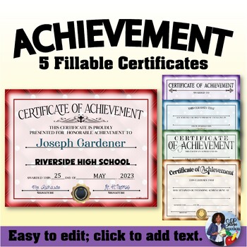 Preview of Achievement Certificates Set
