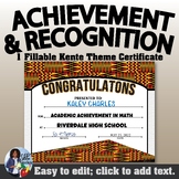 Achievement/Recognition Certificate Kente Theme