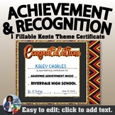 Achievement/Recognition Certificate Kente Theme