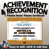 Achievement/Recognition Certificate Kente Theme
