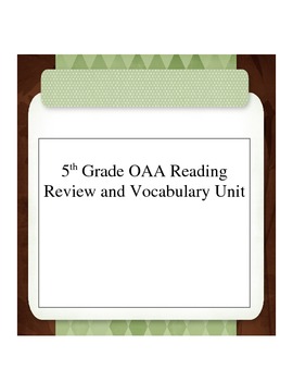 Preview of Achievement Test Reading and Vocabulary Unit