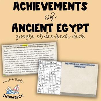 Preview of Achievements of Ancient Egypt Interactive Google Slides Pear Deck