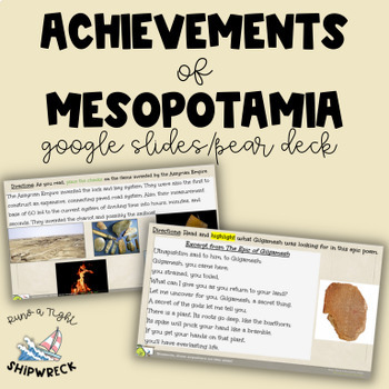 Preview of Achievements of Ancient Mesopotamia Interactive Pear Deck Google Slides