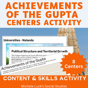 Preview of Achievements of Gupta Notes Ppt & Class Centers Activity World History