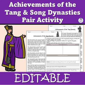 Preview of Achievements of the Tang & Song Dynasties Collaborative Lesson -  Editable