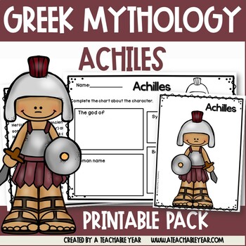 Preview of Achilles Activities and Worksheets for Greek Mythology