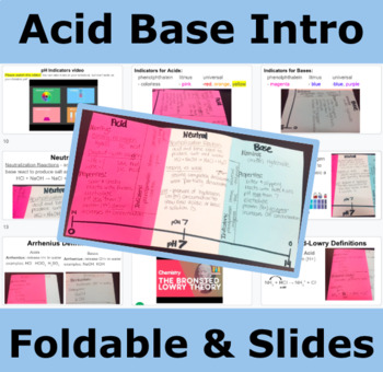 Preview of Acid Base Foldable & Slides