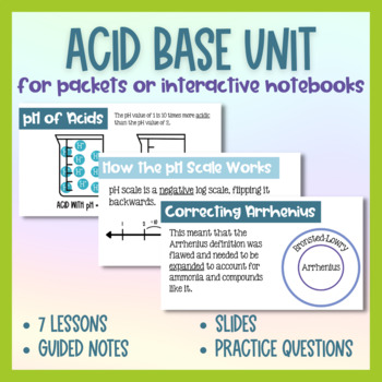 Preview of Acid Base Full Unit Guided Notes
