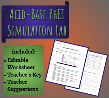 Preview of Acid-Base PhET Simulation Lab