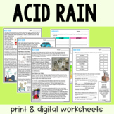 Acid Rain - Reading Comprehension Worksheets