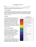 Acid and Base Article with Answer Key