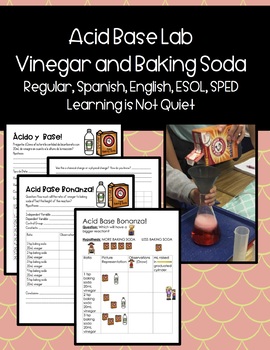 Preview of Acid and Base, Baking Soda and Vinegar Lab (Spanish, English, Differentiated)
