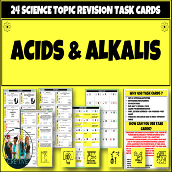 Preview of Acids & Alkalis Chemistry Digital Task Cards