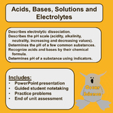 Acids, Bases, Solutions and Electrolytes