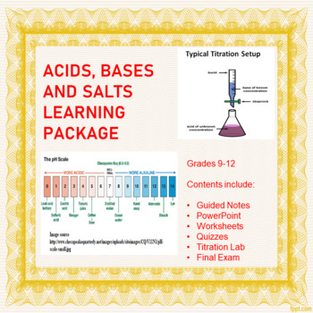 Preview of Acids, Bases and Salts Learning Package (Distance Learning)