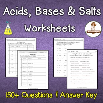 Preview of Acids Bases and Salts Worksheets