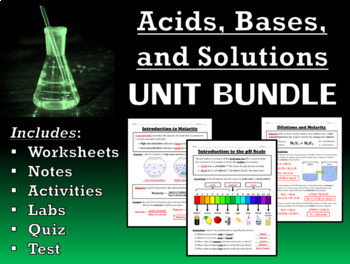 Preview of Acids, Bases, and Solutions -- Unit Bundle