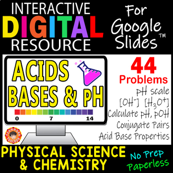 Preview of Acids Bases pH  Digital Resource for Google Slides Chemistry & Phys. Science