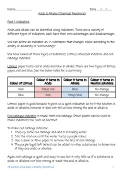 Preview of Acids and Alkalis (Chemical Reactions) Workbook