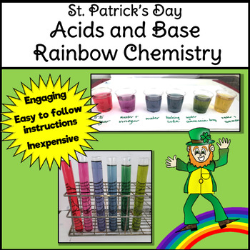 Preview of Acids and Base Science Lab Activity St. Patricks Rainbow