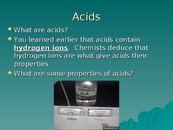 Preview of ACIDS POWER POINT pH SCALE Power Point Bases Grade 10 Science Power Point 19 PGS