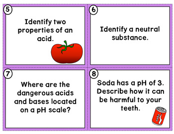 Acids and Bases Task Cards Review Activity for Google Classroom | TpT