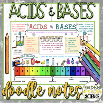 Preview of Acids and Bases Doodle Notes & Quiz