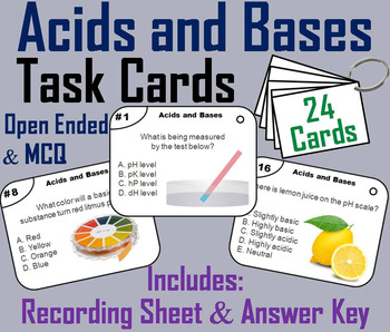 Preview of Acids and Bases Task Cards Activity